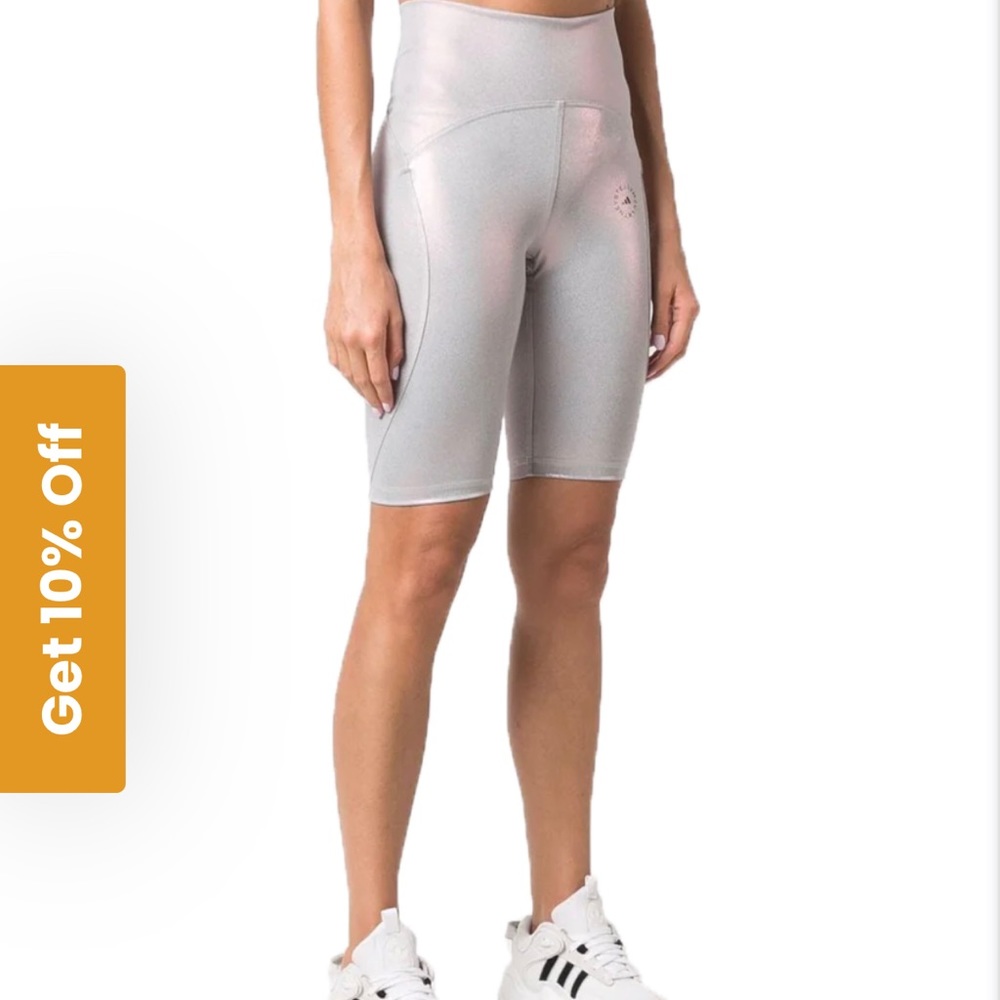 NWT Stella McCartney x Adidas metallic biker shorts